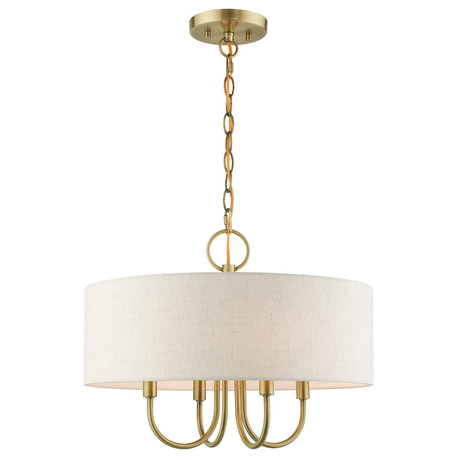 Antique Brass Transitional, Pendant Chandelier