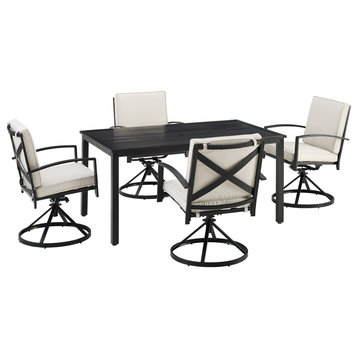 Kaplan 5-Piece Outdoor Dining Set, Oatmeal/Oil Rubbed Bronze
