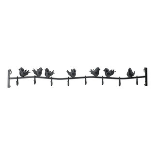 A&B Home 37.5 Long Black Iron Bird Wall Hook - Contemporary