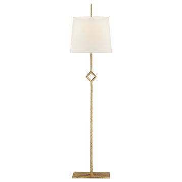 Cranston Buffet Lamp in Gilded Iron with Linen Shade