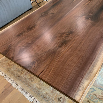 Natural Walnut Live Edge Dining Table