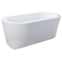 HelixBath Pella Freestanding Acrylic Modern Bathtub 59" White