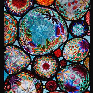 Hand-Blown Murrini Roundel Spring Garden Window