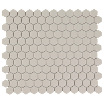 10.2"x11.8" Unglazed Porcelain Mosaic Tile Sheet London Hexagon Cream White