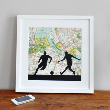 Personalised Map Football Print