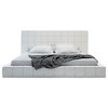 Thompson Bed, White Leather, King