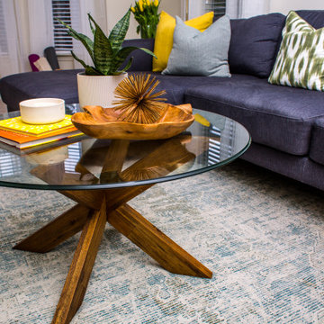 Caribbean inspired Mid Century Modern Living Room