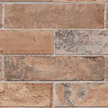 Textured Brick Wallpaper, Brown, 1 Bolt