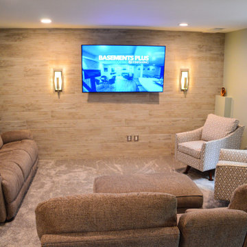 Finished Basement with Reading Nook in Auburn Hills, MI