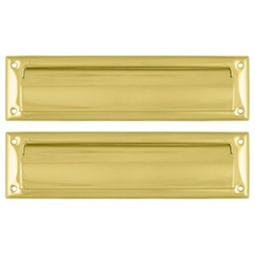 Deltana MS212 13-1/8" x 3-5/8" Solid Brass Mail Slot - Lifetime Polished Brass
