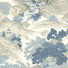 Ordos Blue Eastern Toile Wallpaper, Bolt