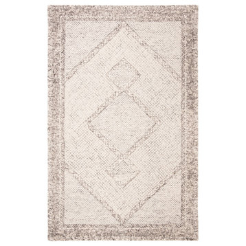 Safavieh Abstract Collection, ABT345 Rug, Ivory/Gray, 8'x10'