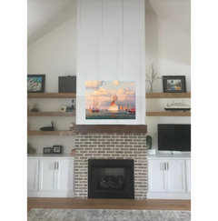 What size artwork over fireplace mantel