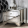 Farrah Hollywood Regency Glamour Style Mirrored 2-Drawer Nightstand