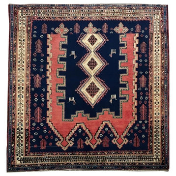 Consigned, Traditional Rug, 5'x5', Sirjan, Handmade Wool