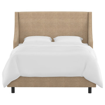 Wingback Bed, Linen Sandstone, Queen