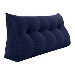 WOWMAX - Wedge Pillow, Headboard Cushion, Reading Pillow, Dark Blue, 47x20x8 - Bed Pillows