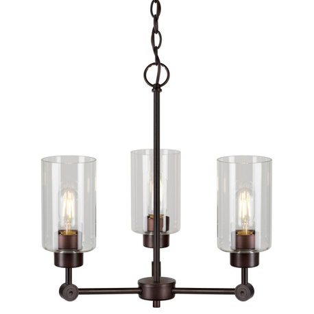 3-Light Chandelier, Antique Bronze