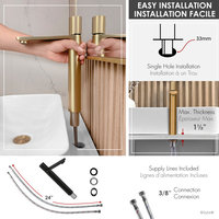 STYLISH Nessa Single Handle 12 1/2" Brushed Gold Vessel Bathroom Faucet