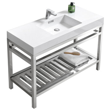 Cisco 48" Stainless Steel Console with Acrylic Sink, Chrome
