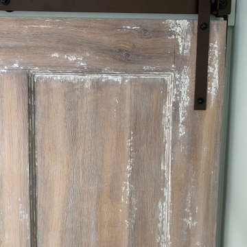 Faux Weathered Wood Finish Sliding Barn Door