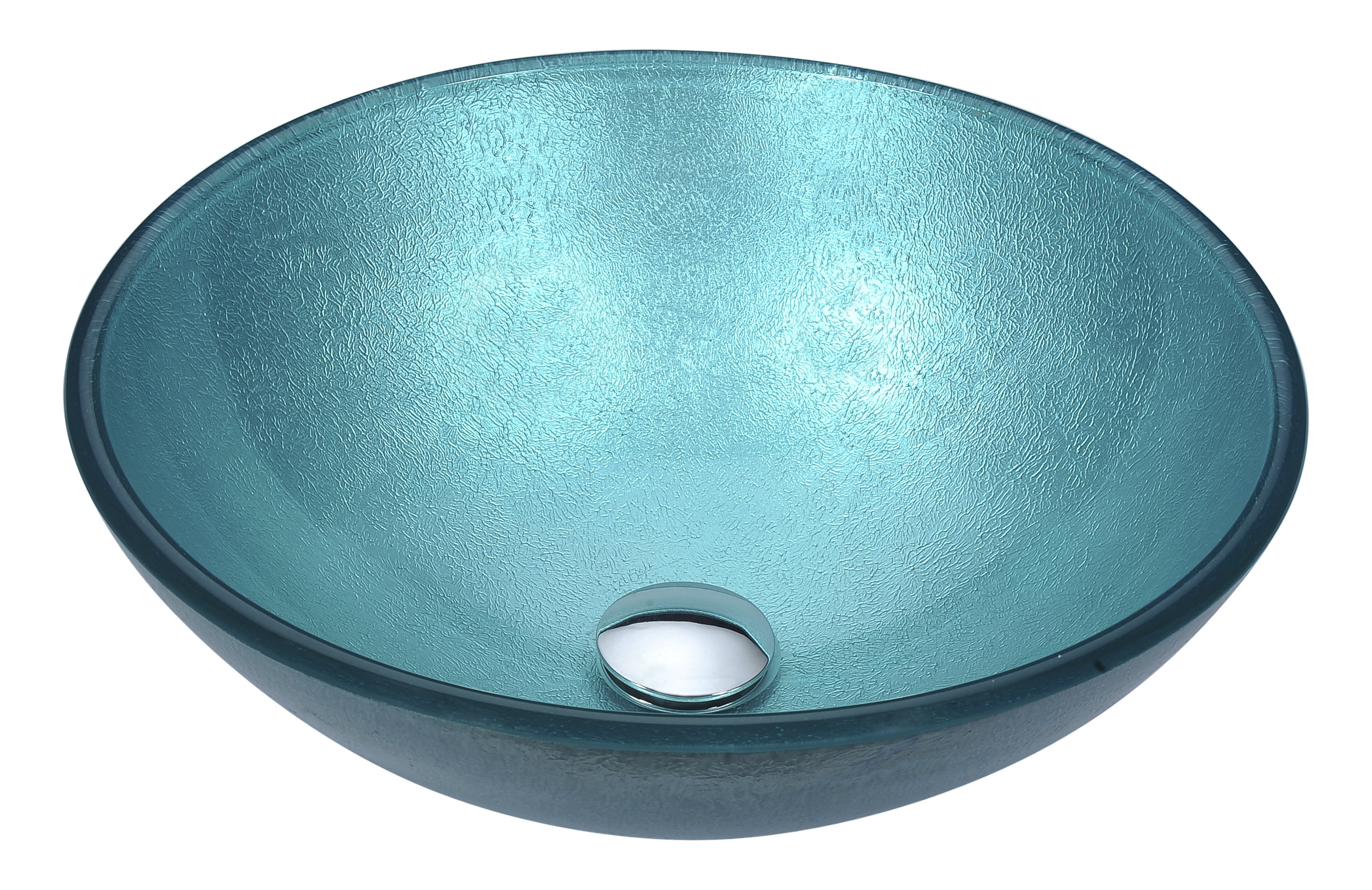 Eden Bath Green Drops Round Glass Vessel Sink - Tempered Glass Bathroom Sink, 16.75" Diameter