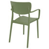 Lisa Outdoor Dining Arm Chair Olive Green, Set of 2