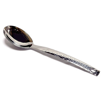 Elegant Stainless Steel Serving Spoon with Hammered Design Handles