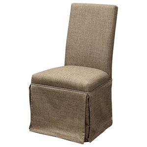 Skirted Parsons Chairs Set Of 2 Transitional Dining Chairs By Bassett Mirror Co Houzz