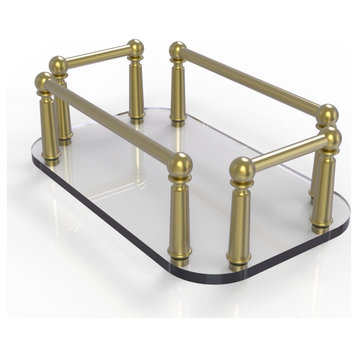 Vanity Top Glass Guest Towel Tray, Satin Brass