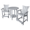 Phat Tommy Tall Bistro Table and Chairs Set, Outdoor Pub Table, Grey