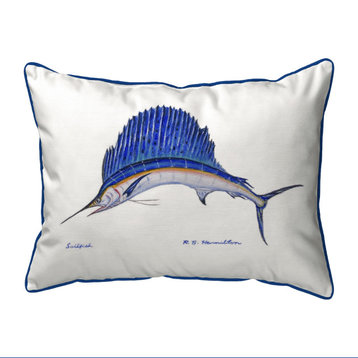 Betsy Drake Sailfish Large Indoor/Outdoor Pillow 16x20