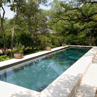 オースティンの大きい長方形トラディショナルスタイルのおしゃれなプールの写真