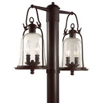 Troy Lighting - Owings Mill, 4 Light Double Outdoor Post Lantern, Natural Bronze Finish - Lamping Info: 4 x 60W Candelabra Incandescent (Not Included)