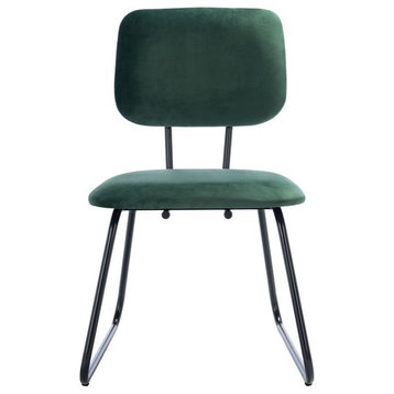 Hallie Side Chair Malachite Green Velvet Set 2