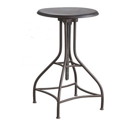 Industrial Iron Swivel Stool - Furniture