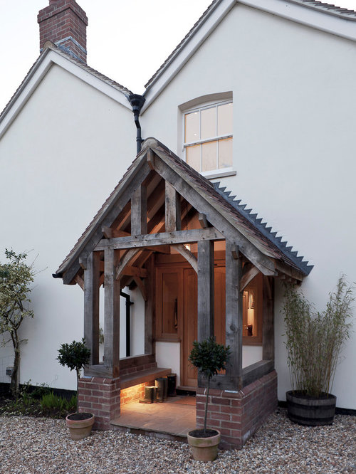 Post And Beam Front Entry Houzz
