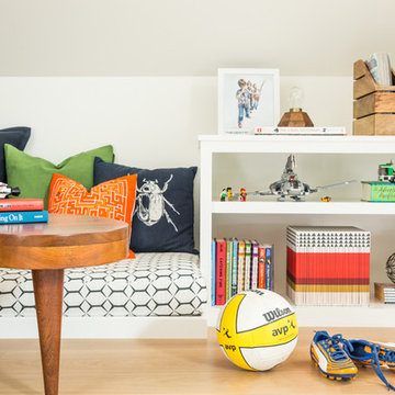 Vintage boy's bedroom with an industrial flare
