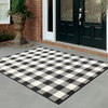 Martinique Gingham Check Black/ Ivory Indoor/Outdoor Area Rug, 8'6"x13'