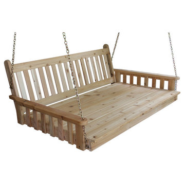 Cedar Traditional English Swingbed, Unfinished, 6 Foot