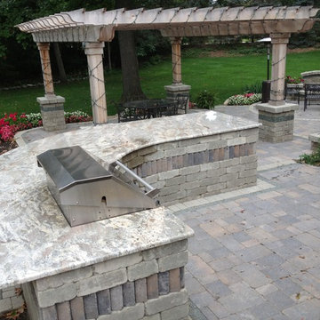 Built-In Grill with Granite Countertop