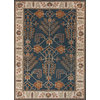 Poeme Arts and Crafts Wool Rug, Blue, 8'x10'