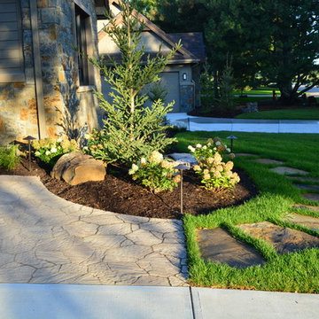 Flagstone Stepping Stones and Planting Bed