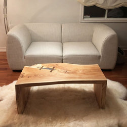 Live Edge Table with Bowtie Inlays and Expoy Fills - Coffee Tables