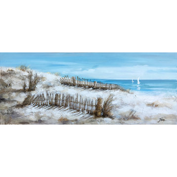 "Wooden Fence" Hand Painted Canvas Art, 55"x27.5"