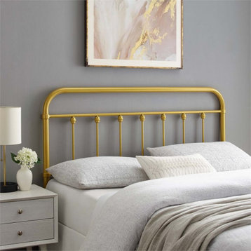 Modway Sage Modern Farmhouse Full Metal Spindle Headboard in Gold