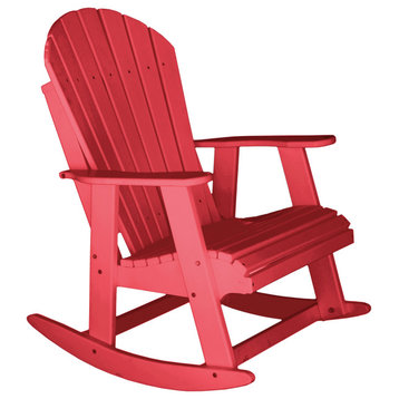 Phat Tommy Outdoor Rocking Chair - Front Porch Rocker - Poly Furniture, Cranberry