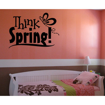 Think Spring Vinyl Wall Decal hd092, Orange, 12 in.