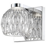 Z-Lite - Z-Lite 909-1S-LED Laurentian - 4.72" 5W 1 LED Wall Sconce - With a decoratively embellished glass shade and clLaurentian 4.72" 5W  Chrome Clear Glass *UL Approved: YES Energy Star Qualified: n/a ADA Certified: n/a  *Number of Lights: Lamp: 1-*Wattage:5w LED bulb(s) *Bulb Included:Yes *Bulb Type:LED *Finish Type:Chrome