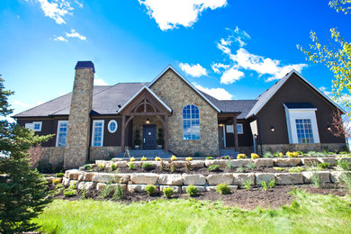 Transitional exterior home idea in Calgary